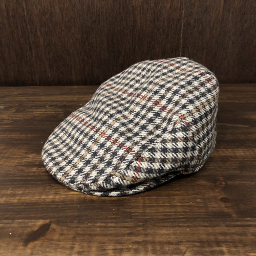Barbour Tweed Hunting cap（バブアー ツイード ハンチング キャップ）ライトブラウントラディショナルチェックカラー 7-1/4サイズ オリジナル ビンテージ