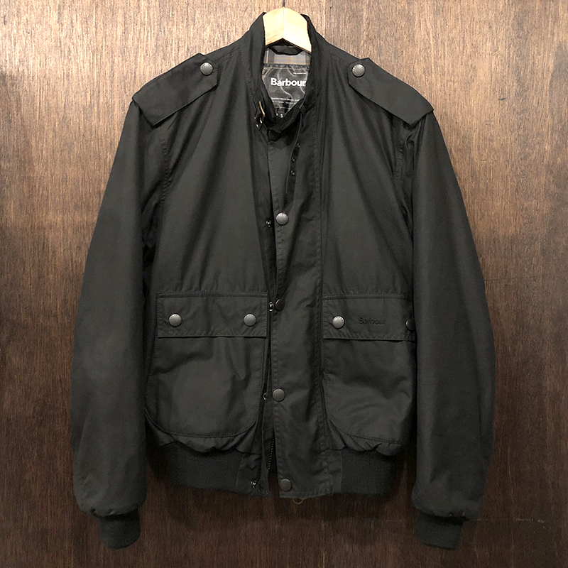 Barbour Wax Flyer Jacket Black Small バブアー ワックス フライヤー 