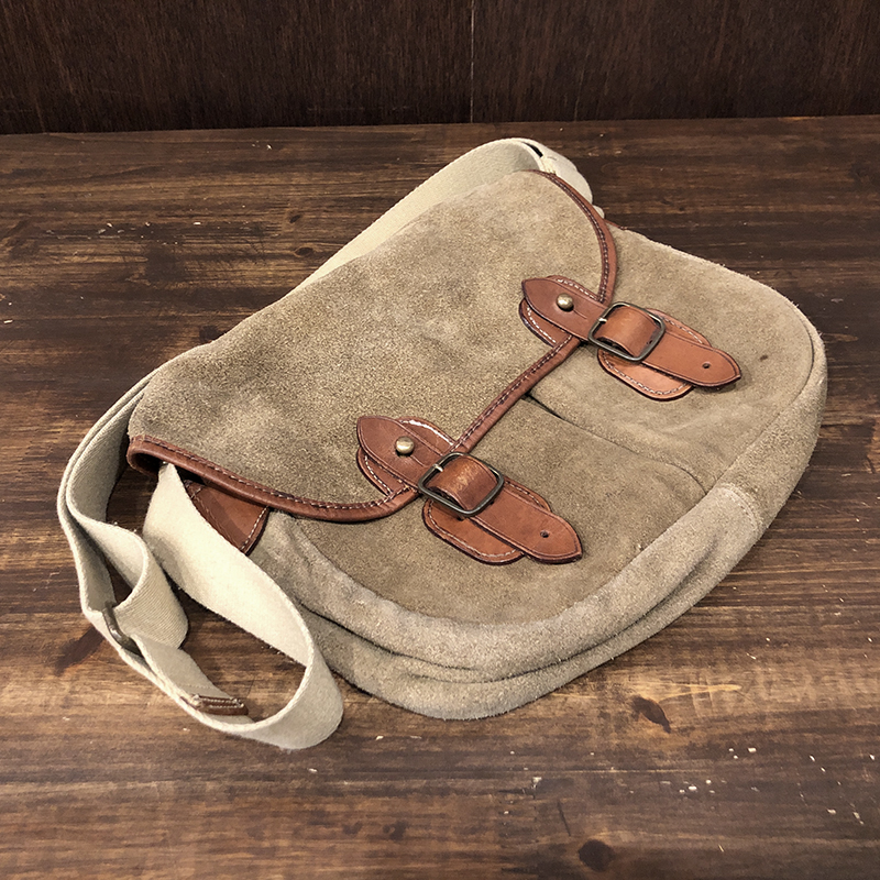 Vintage Suede x Bridle Leather Shoulder Fishing Bag ビンテージ 
