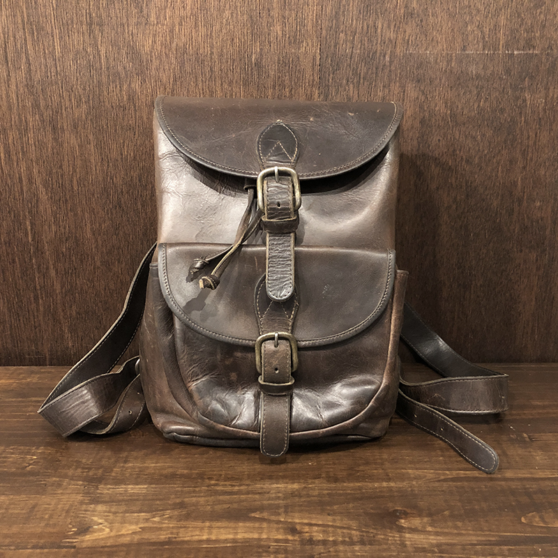 Vintage Heavy Fullgrain Leather Rucksack Bag ビンテージ 本革 フルグレイン プルアップ レザー リュックサック バッグ