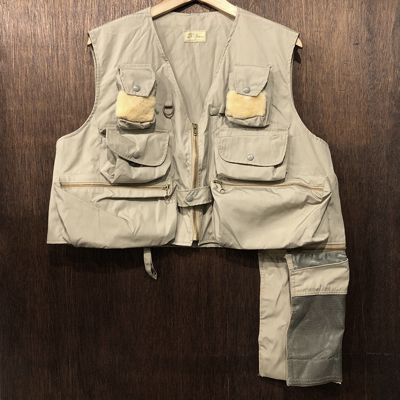 L.L.Bean Fishing Vest With Optional Creel sack Mint エルエルビーン