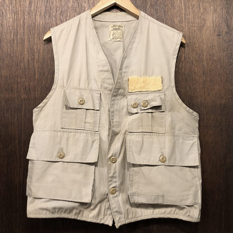 Hudson Bay Herter's Vintage Fishing Vest Cotton Poplin Fabric Tan ハドソン