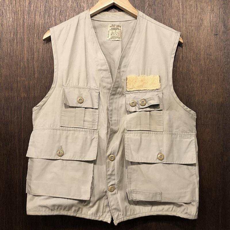 Hudson Bay Herter's Vintage Fishing Vest Cotton Poplin Fabric Tan ハドソン ベイ ハーターズ ビンテージ フィッシング ベスト コットンポプリン タンカラー