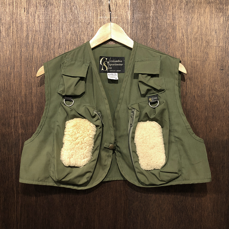 Columbia Sportswear Co Fishing Vest Short Type Khaki Green M 