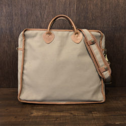 LL Bean Canvas & Brown Leather Brief Cases Shoulder Bag Mint エルエルビーン キャンバス ブラウンレザー ブリーフケース ショルダー バッグ ミントコンディション