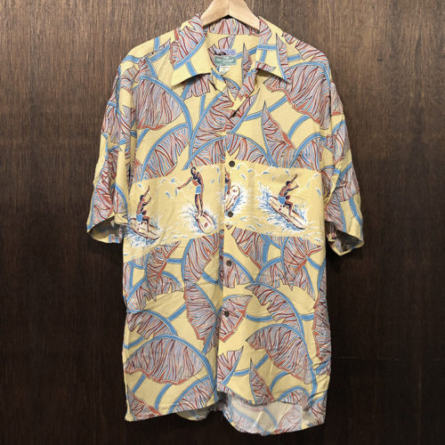 Reyn Spooner Spun Rayon Aloha Short Sleeve Shirts Surfer Palm Tree Pattern L レインスプーナー アロハシャツ ハワイアンシャツ クラシック サーファー パームツリー ヤシ柄