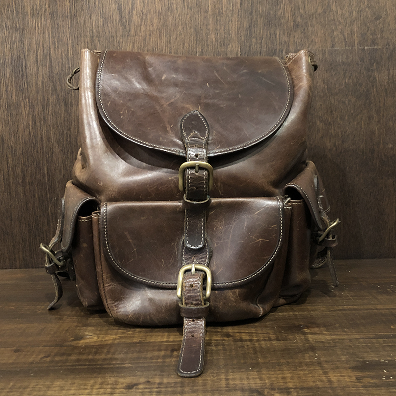 Robert Cheau Heavy Fullgrain Leather Rucksack Bag Brown ビンテージ 本革 フルグレイン プルアップ レザー リュックサック バッグ