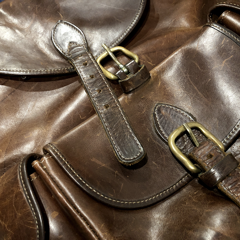 Robert Cheau Heavy Fullgrain Leather Rucksack Bag Brown ビンテージ 本革 フルグレイン プルアップ レザー リュックサック バッグ