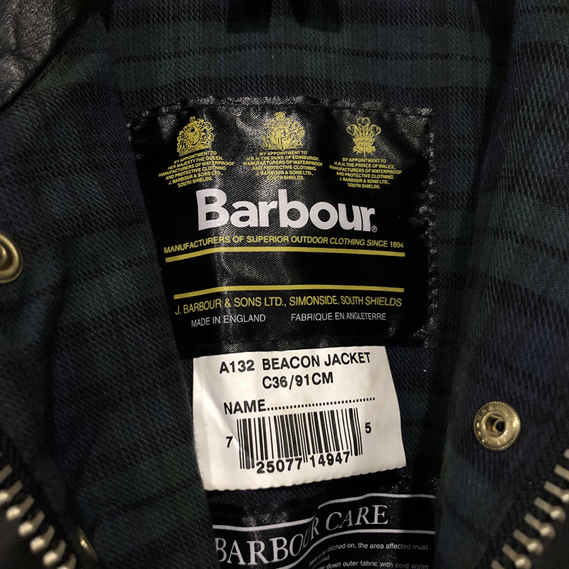 Barbour Beacon Riding Jacket 3Warrant Black C36 Deadstock バブアー 