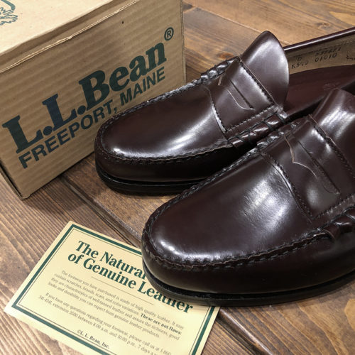 LL Bean Penny Loafer Shoes Beef Roll Type Real Leather 8D with Box & Paper Deadstock エルエルビーン ペニー
