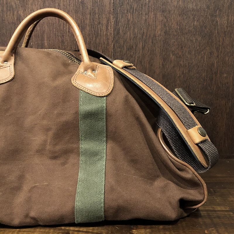 LL Bean Brown Canvas Leather Handle Duffle Bag