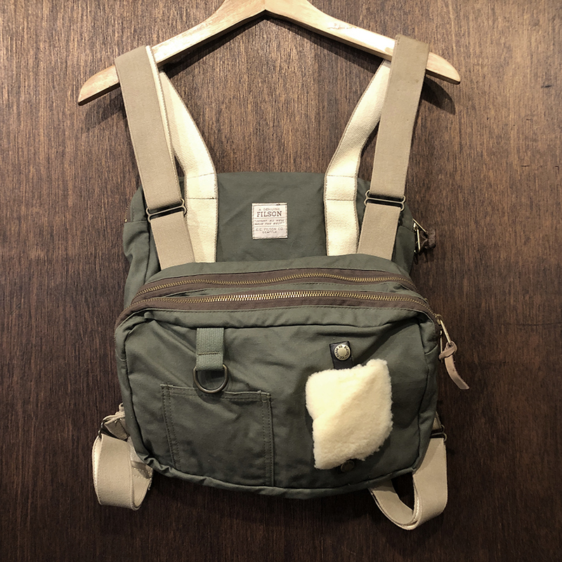 Filson Fly Fishing Tackle Chest Pack OD Brown Tape Talon Zip Vintage  Fishing Vest