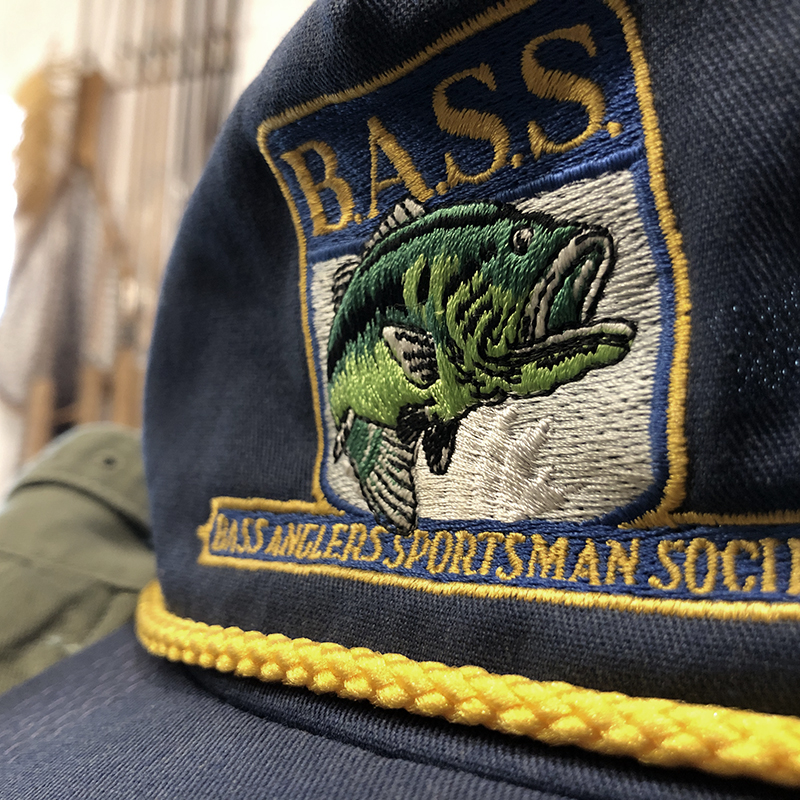 BASS Jumping Bass Emblem Front Rope Snap Back Fishing Cap