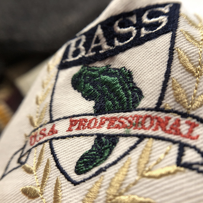 BASS Jumping Bass Laurel Emblem Fishing Cap Made in USA Deadstock