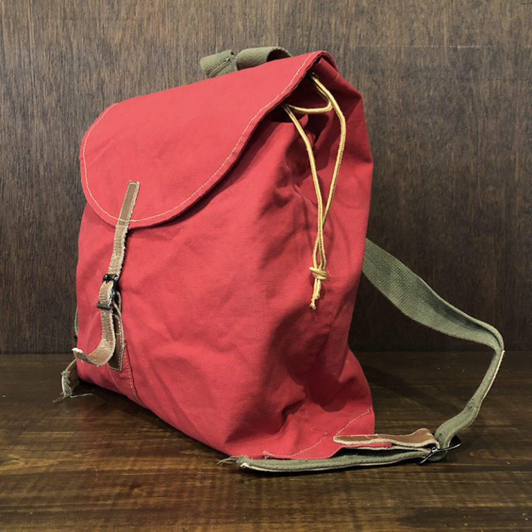 L.L. Bean Cursive Logo Tag Vintage Cotton Day Backpack Bag Red エルエルビーン ...