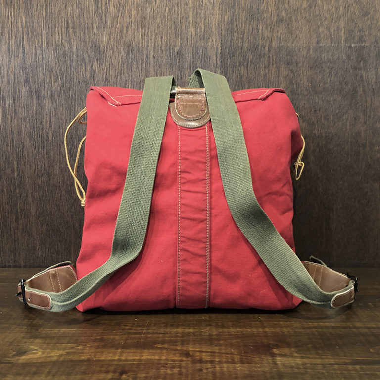 L.L. Bean Cursive Logo Tag Vintage Cotton Day Backpack Bag Red エルエルビーン ...