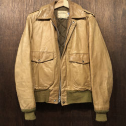 Schott I-S-674-M-S Leather Flight Jacket Camel Brown Green Khaki