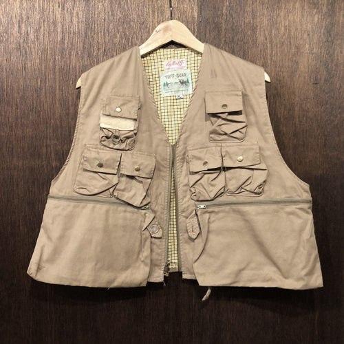 Tuff Gear Lee Wulff Model Spin-R-Pac Fishing Vest Khaki Brown Made by Masland XL タフ ギア リーウルフ ダブルネーム モデル フィッシンング ベスト ブラウンカーキ マスランド製 ビンテージ グッドコンディション