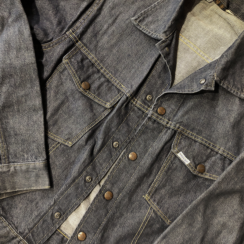 Sears Roebucks And Co Yellow Stitch Rigid Denim Jacket