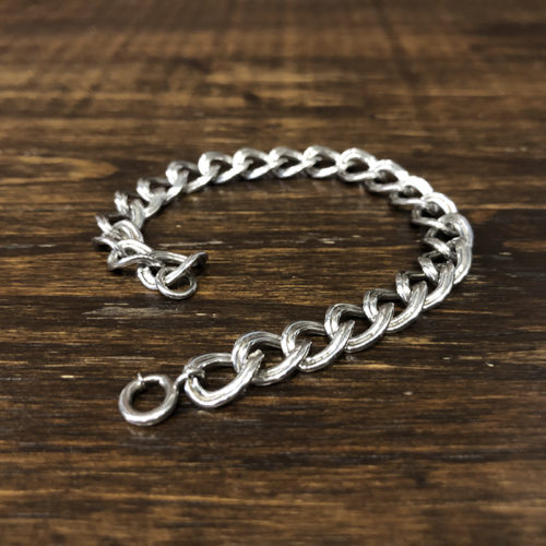 Vintage Sterling Silver Double Layer Chain Bracelet 18.7cm Mint ビンテージ スターリング シルバー ダブルレイヤー チェーン 希少デザイン ブレスレット STERLING刻印 ミントコンディション