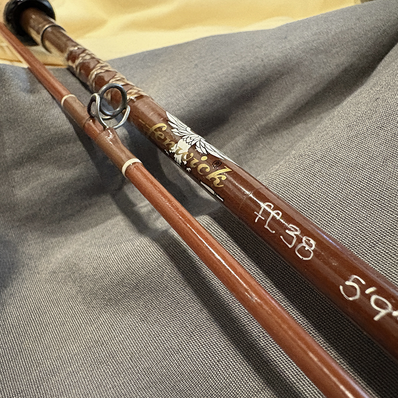 Fenwick FC38 Glass Bait Casting Rod Original Alloy Cork Grip