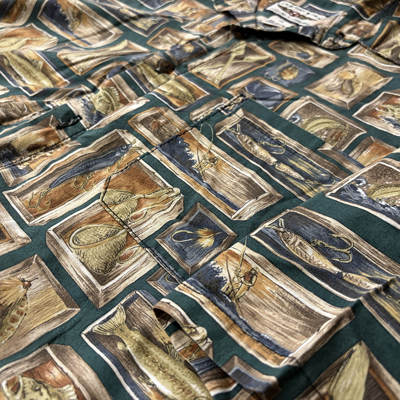 Fishing Lure Game Fish Fisherman Tool Pattern Cotton Short Sleeve Shirts