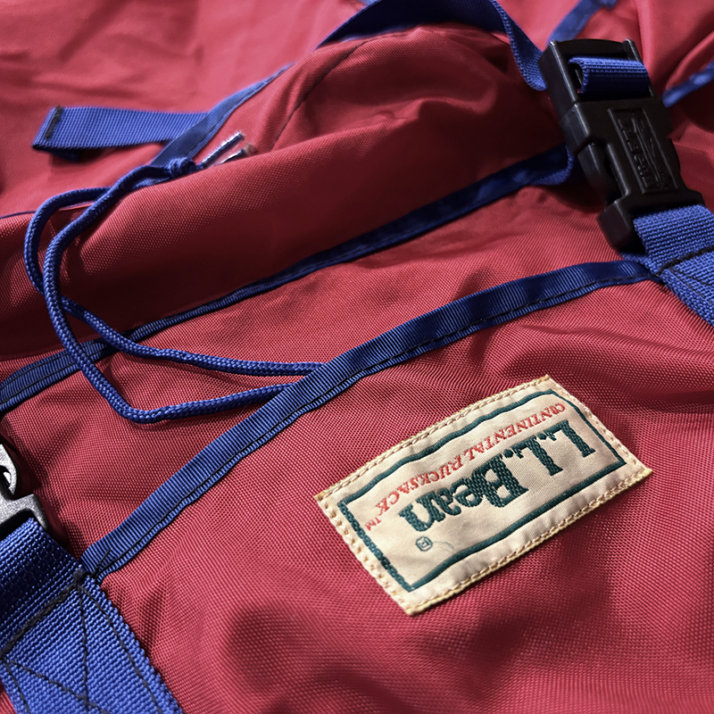 L.L.Bean Continental Rucksack Red Blue Outdoor Field Backpack