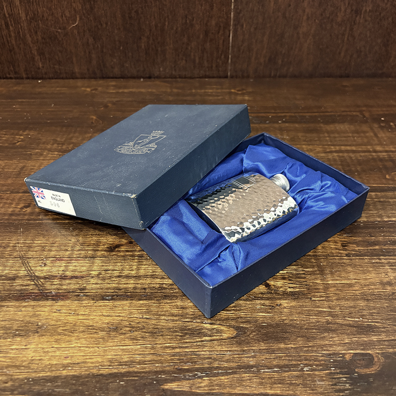 Shefield Samuel Peace Pewter Flask Skittle Hammered 3oz Bottle