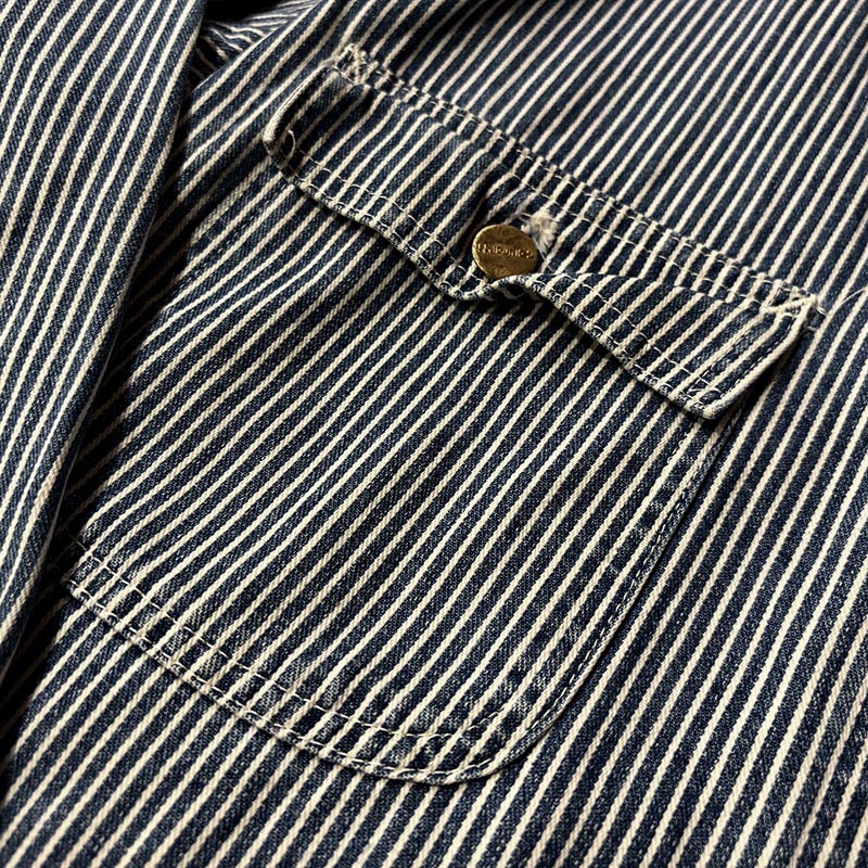 Carhartt Hickory Denim Coverall Jacket Noliner Model Chore Coat