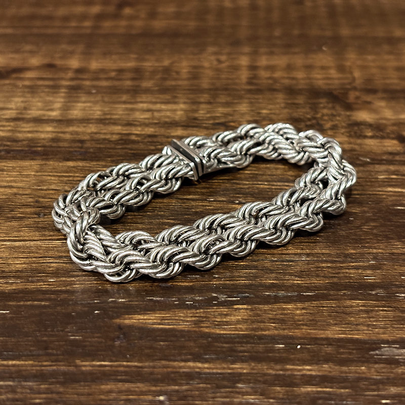 Vintage Germany 935 Argentium Silver Double Twisted Chain