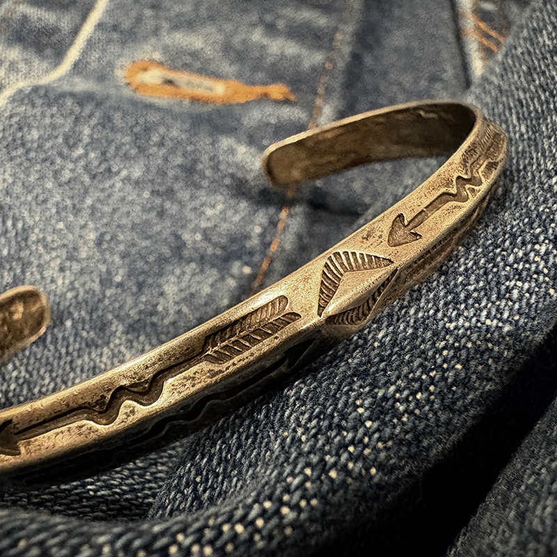 Vintage Navajo Triangle WireBangle Arrow Sun Ray