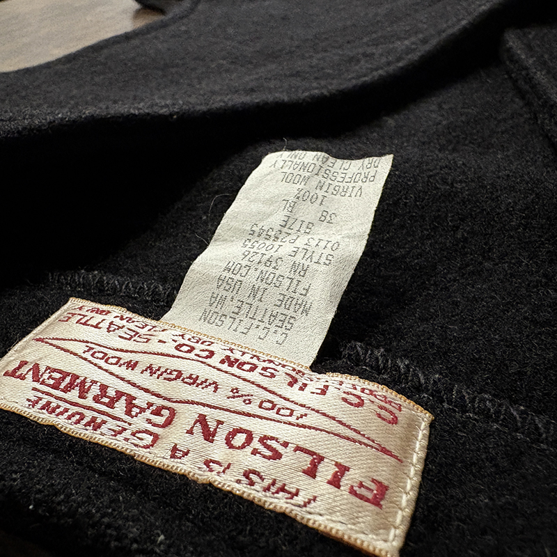Filson Mackinaw Wool Vest Black Model Old Tag