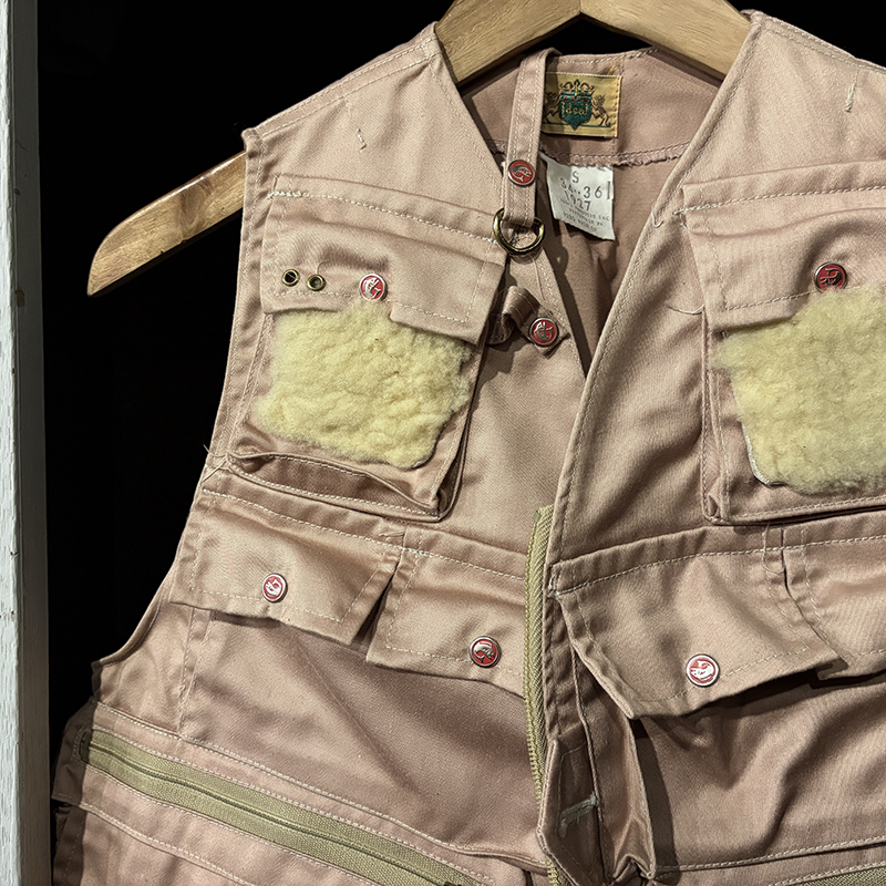 Ideal Vintage Cotton Satin Fishing Vest Bright Pink