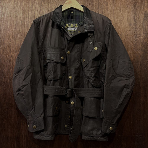 Barbour Beacon Oiled Cotton Riding Jacket Black Early 3Warrant C38 Mint バブアー ビーコン オイルド ワックス コットン ライダース ジャケット ブラック サイズ C438 ブラックウォッチタータンライナー オリジナル3ワラント 英国製 ミントコンディション