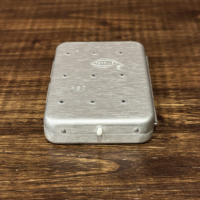 Perrine #60 Small Size Clip Hold Type Silver Aluminum Fly Box Mint