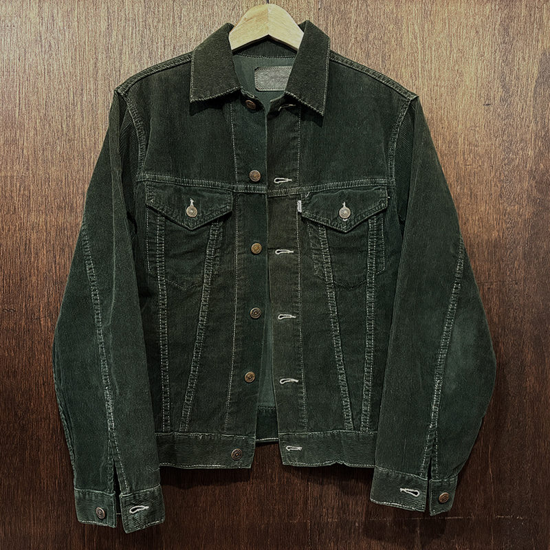 Levi's 70505 Corduroy Trucker Jacket Dark Green 38 Made in USA
