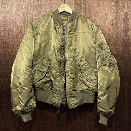 Alpha Industries US Air Force Ground Crew MA-1 Flight Jacket Leaf Khaki Medium Made in USA Mint アルファインダストリーズ グランドクルー MA1 リーフカーキ フライトジャケット USA製 ミントコンディション