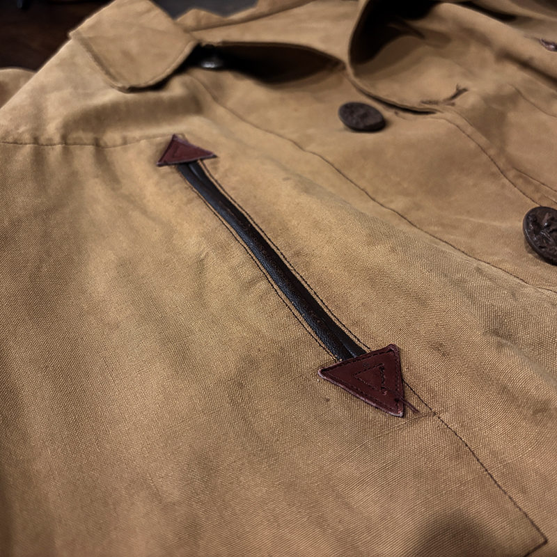 French Vintage Cotton Duck Canvas Hunting Jacket Animal Button