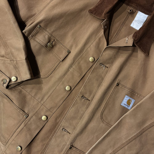 Carhartt Duck Canvas Coverall Jacket Chore Coat Brown No Lining 42 Made in USA カーハート ダック キャンバス カバーオール ジャケット チョアコート ブランケット無しモデル 42 L/XL相当 オリジナル USA製 星タグモデル エクセレントコンディション