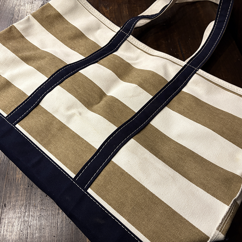 L.L. Bean Boat and Tote Coyote Brown Ivory Border Made in USA