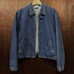 L.L. Bean Denim Drizzler Jacket Blouson Chin Strap M Regular Made in USA エルエルビーン デニム ドリズラージャケット スイングトップ ブルゾン チンストラップ 米国製 グッドコンディション