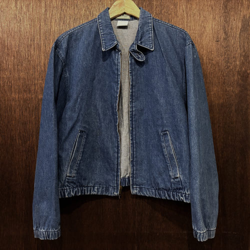 L.L. Bean Denim Drizzler Jacket Blouson Chin Strap M Regular Made in USA エルエルビーン デニム ドリズラージャケット スイングトップ ブルゾン チンストラップ 米国製 グッドコンディション