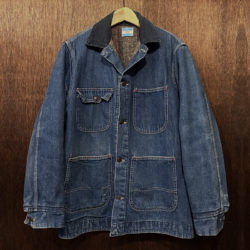 Sears Inner Blanket Denim Coverall Chore Jacket Birdseye Button S Made in USA シアーズ インナーブランケット デニム カバーオール チョアジャケット バーズアイタックボタン 60s ブルータグ スモールサイズ 米国製 オリジナル ビンテージ