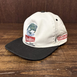 Heddon Cotton Twill Jumping Bass Snapback Fishing Cap Ivory / Black Free Size ヘドン コットンツイル ジャンピングバス スップバック アイボリーホワイト ブラック スポーツ フィッシングキャップ フリーサイズ オールドオリジナル