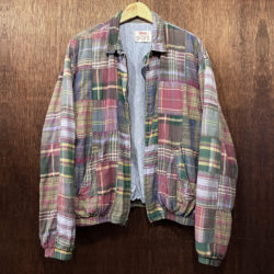 Orvis Vintage Cotton Indian Madras Patchwork Blouson Chin Strap Jacket XL Made in USA オービス ビンテージ オールド コットン インド綿 マドラス パッチワーク ジャケット チンストラップ マルチカラー クレイジーカラー 米国製 エクセレントコンディション