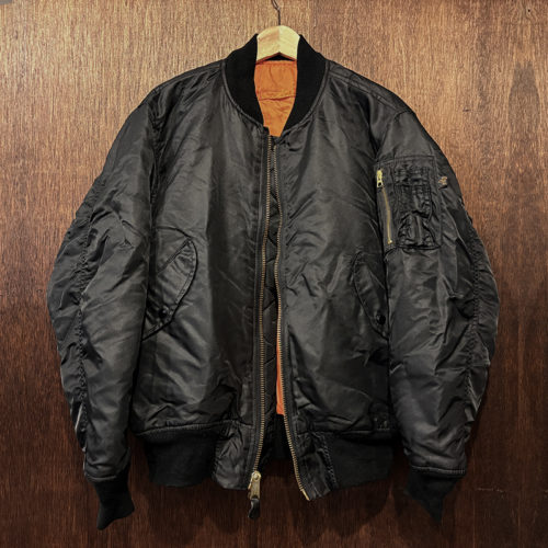Concord Industries Co MA-1 Black Nylon Twill Flight Jacket Ideal Zip M Made in USA Mint コンコルド インダストリーズ  MA1 ブラック ナイロンツイルシェル フライトジャケット Idealブラスジッパー USA製 展示品 ミントコンディション
