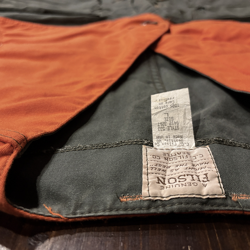 Filson Heavy Cotton Cloth Dry Wax Finish Half Moon Upland Hunting Vest