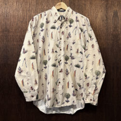 Chaps Ralph Lauren Fly Pattern Design Cotton Twill Long Sleeve Old Fishing BD Shirts M Mint チャップス ラルフローレン コットンツイル ロングスリーブ フィッシングシャツ フライパターンデザイン オールドシャツ ミントコンディション