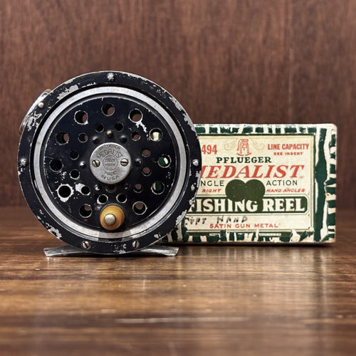 Pflueger Vintage Early Medalist 1494 Round Line Guard Fly Reel with Box フルーガー メダリスト1494 ラウンドラインガード 初期メダリスト オリジナル アンティークフライリール オリジナルボックス付属