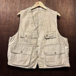 Hudson Bay Herter's Vintage Cotton Poplin Fabric Fishing Vest Tan Mint ハドソン ベイ ハーターズ ビンテージ フィッシング ベスト コットンポプリン タンカラー ミントコンディション